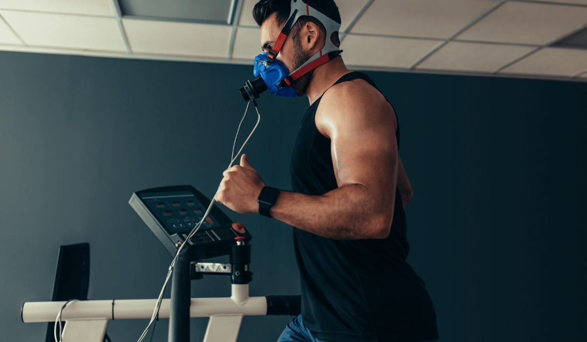 A man is running on a treadmill for its health benefits