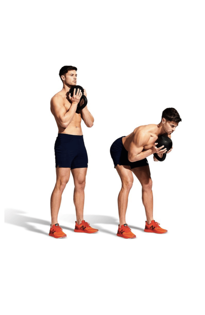 Leg exercises with outlet kettlebell