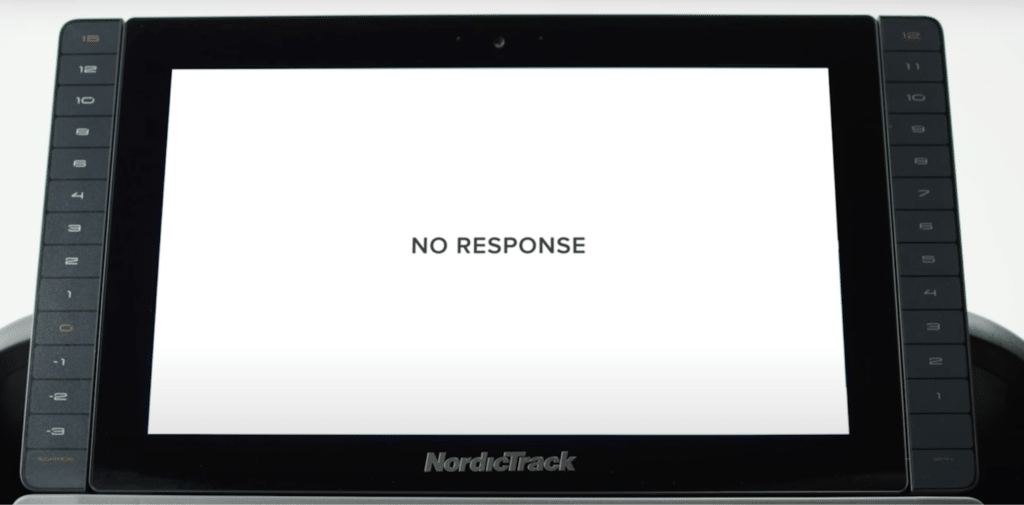 The no response screen of the treadmill to show how to reset a nordictrack treadmill