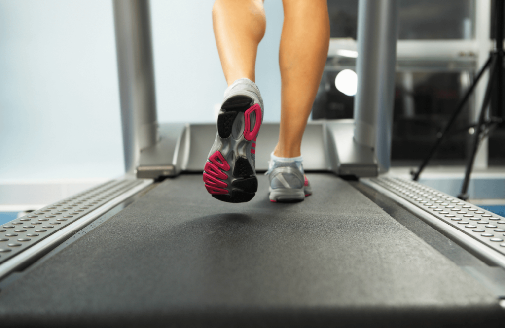 Someone running on a treadmill compared to a bike