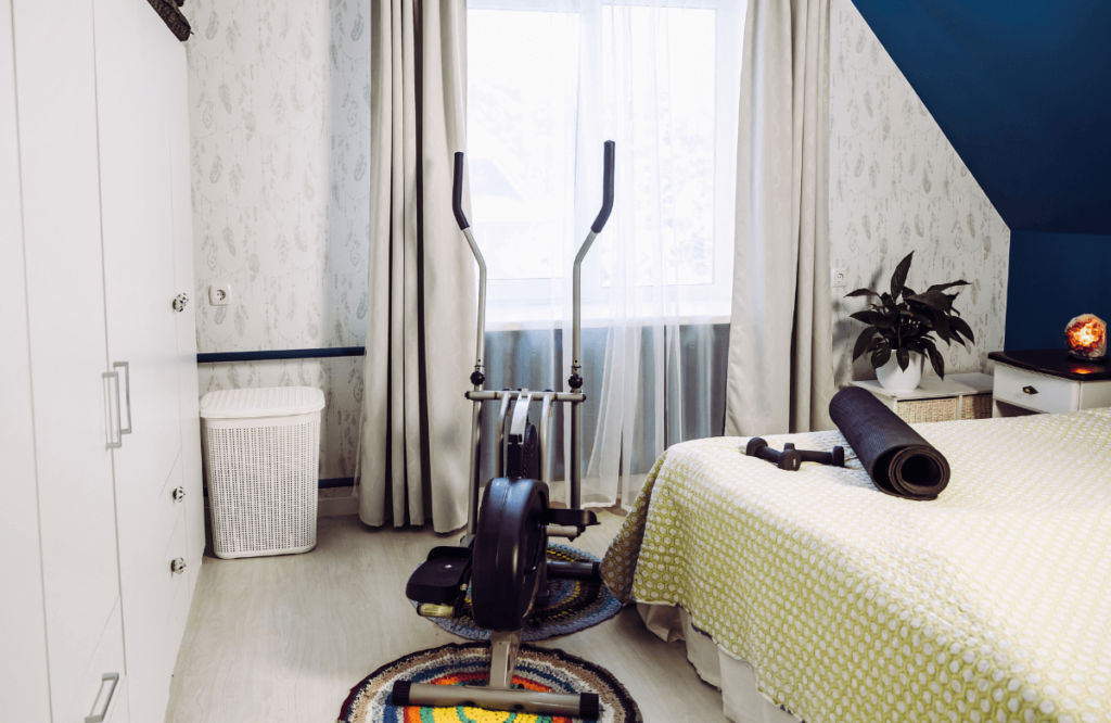 A room with an elliptical after the owner read a Nordictrack commercial 14.9 elliptical review