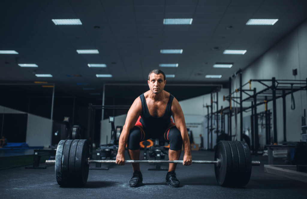 A man preparing his deadlift properly