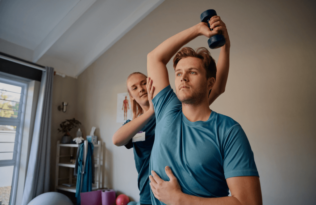 A man who did dumbbell pullovers too fast