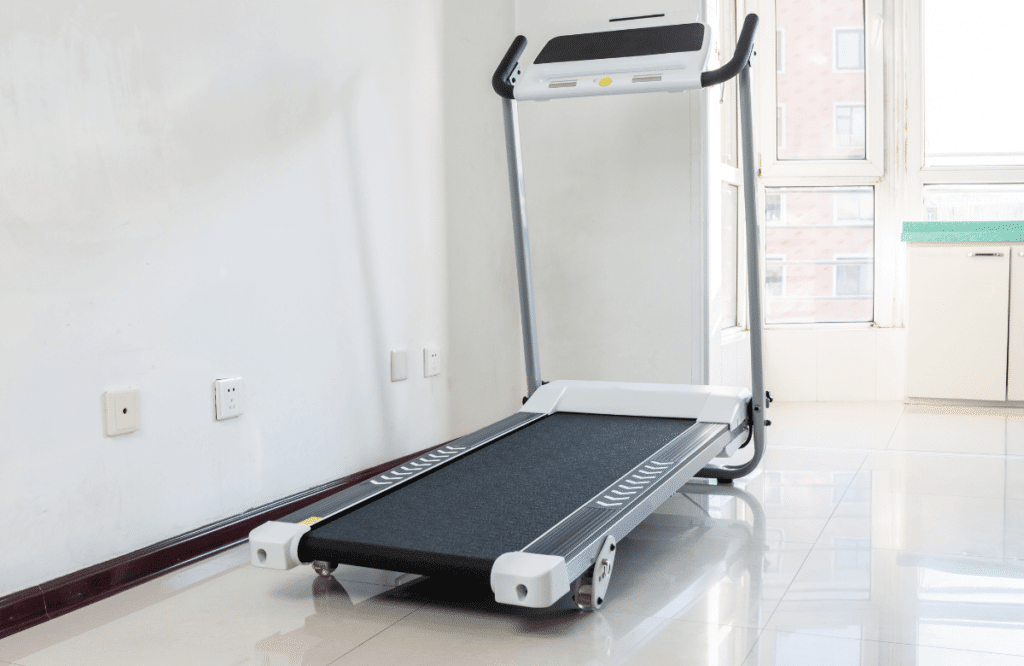A treadmill with decline in a room
