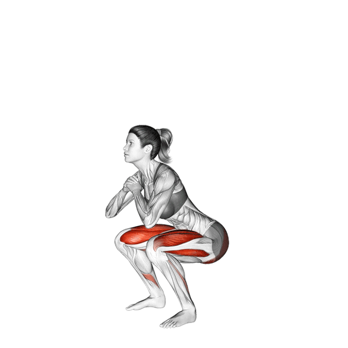 Une femme fait un air squat