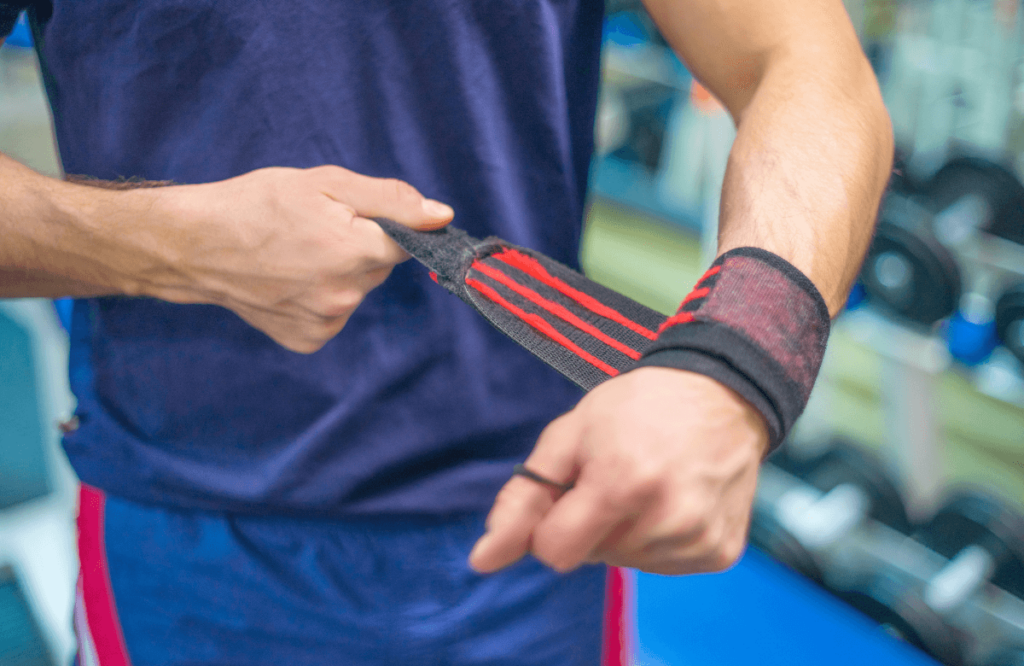 A man using a specific type of lifting straps