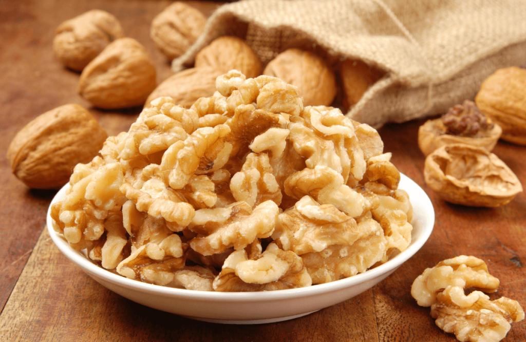 A bowl of walnuts
