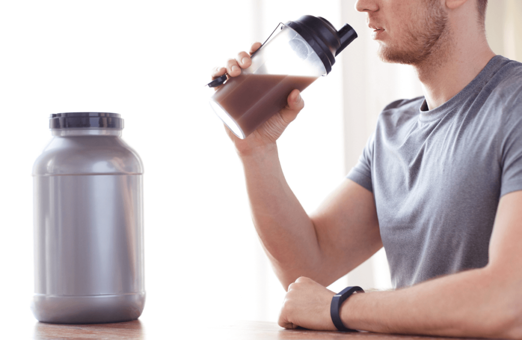 A man drinking a shake with yohimbe