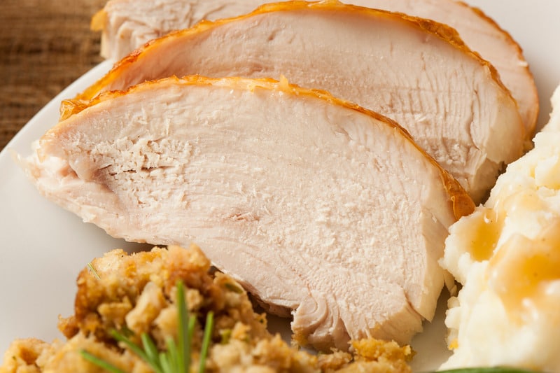 Homemade Sliced Turkey Breast for Thanksgiving Dinner
