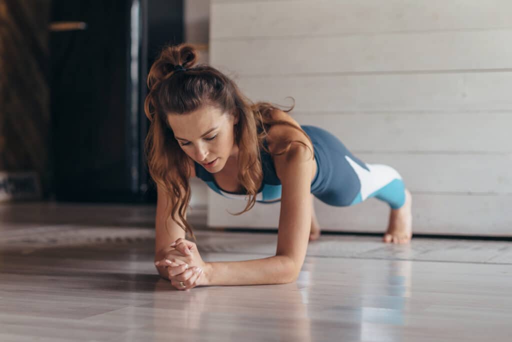 woman doing plank exercise
