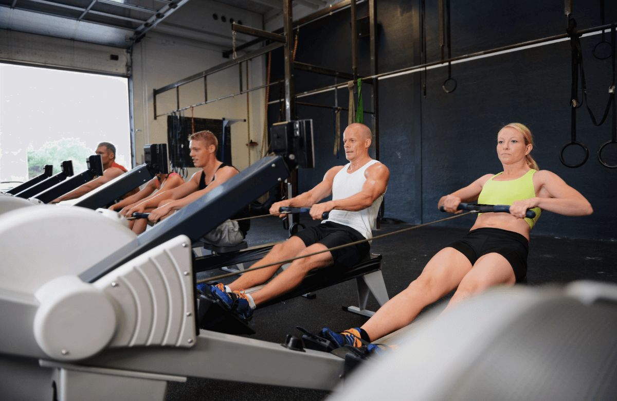 People using the best rowing machine