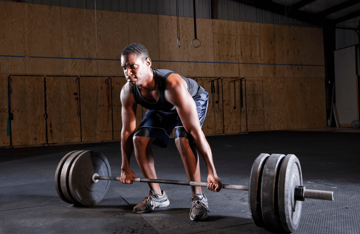 A muscular to show deadlifting before and after comparison