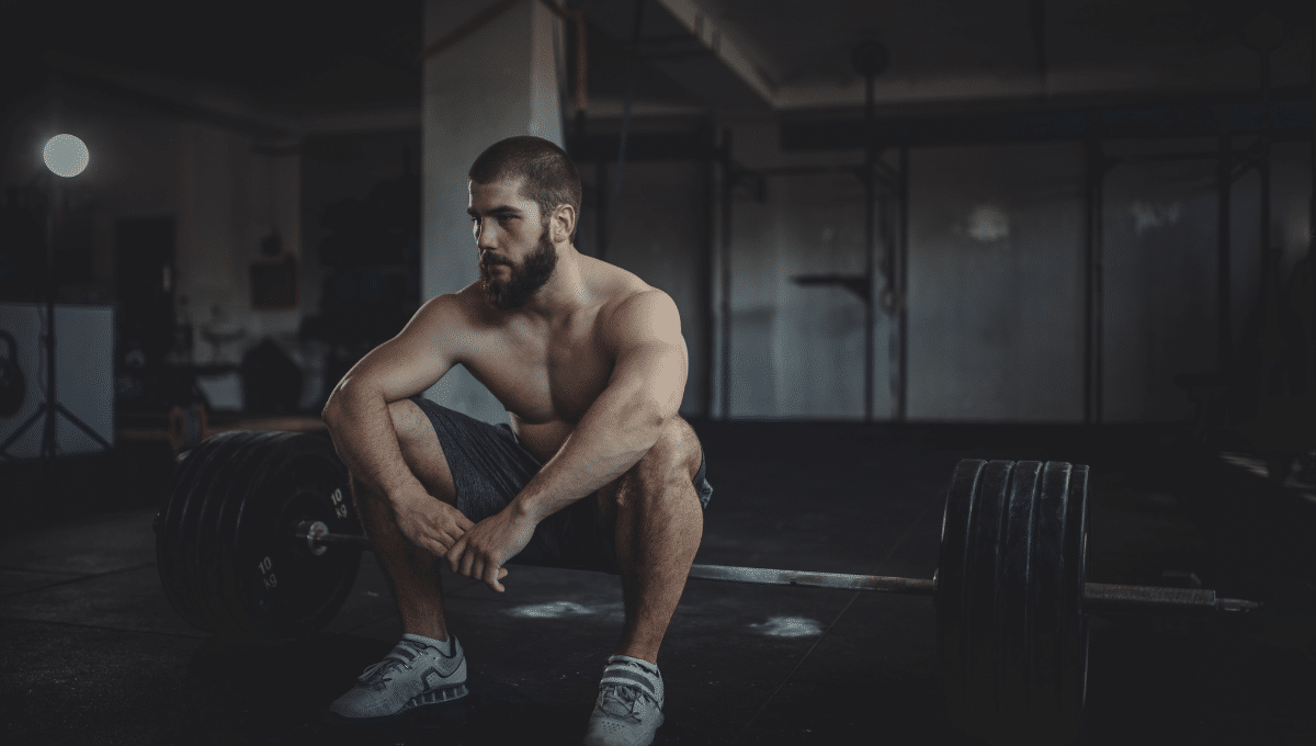 A bodybuilder takes a sleep after its workout