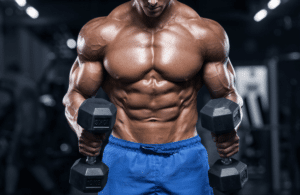 A muscular man above the average chest size for men