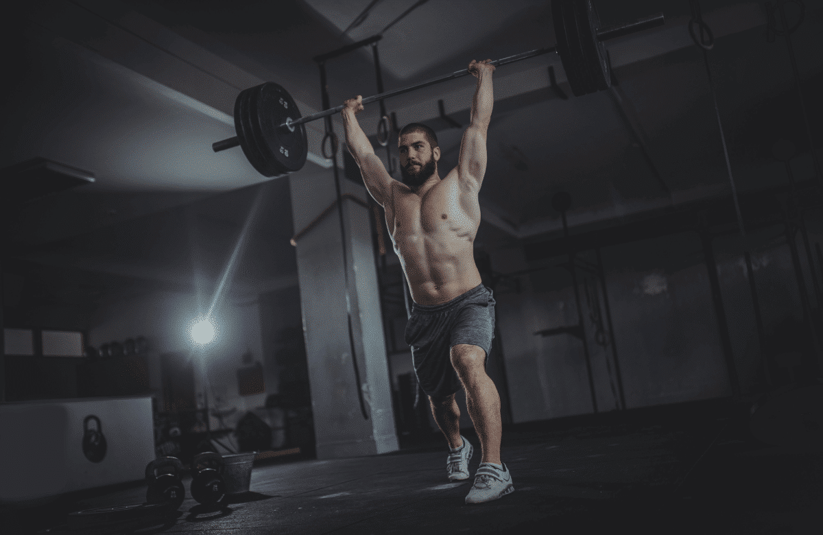 A man using the best weightlifting shoes during his workout